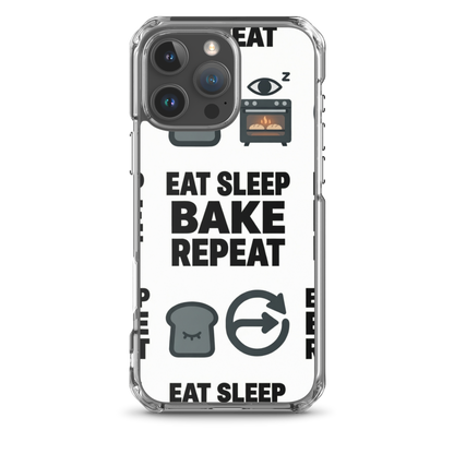 Eat Sleep Bake Repeat Clear Case for iPhone® iPhone 16 Pro Max Bags & Accessories > Phone Cases ZomaModa