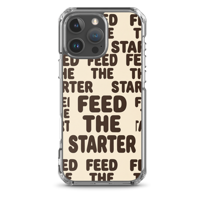 Feed the Starter Repeating Text Clear Case for iPhone® iPhone 16 Pro Max Bags & Accessories > Phone Cases ZomaModa