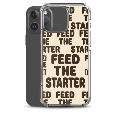 Feed the Starter Repeating Text Clear Case for iPhone® Bags & Accessories > Phone Cases ZomaModa