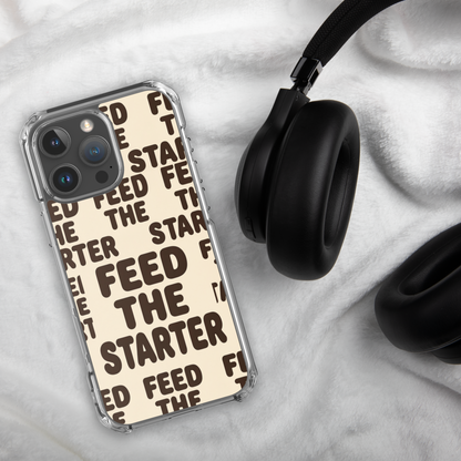 Feed the Starter Repeating Text Clear Case for iPhone® Bags & Accessories > Phone Cases ZomaModa