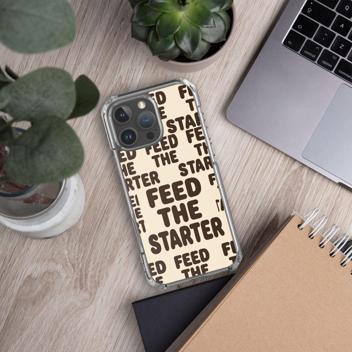 Feed the Starter Repeating Text Clear Case for iPhone® Bags & Accessories > Phone Cases ZomaModa