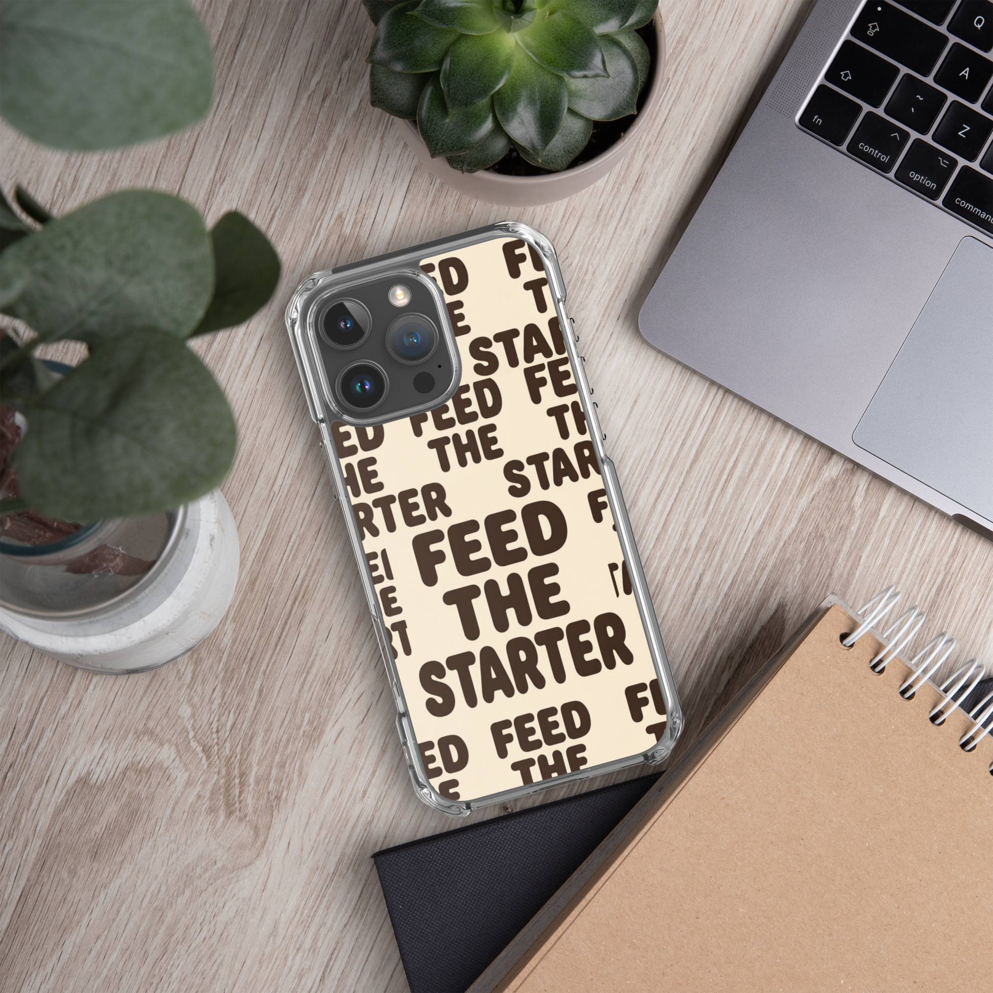 Feed the Starter Repeating Text Clear Case for iPhone® Bags & Accessories > Phone Cases ZomaModa