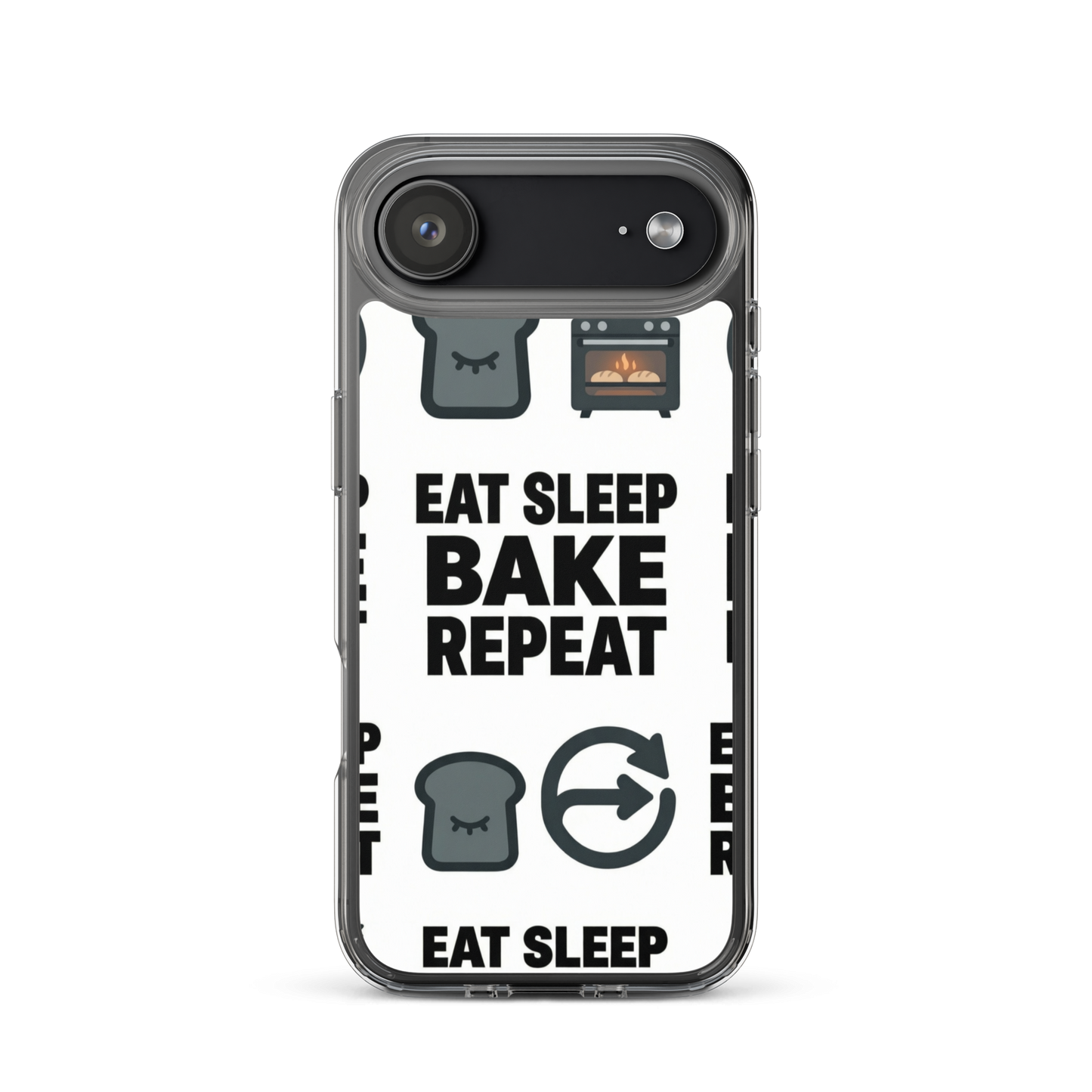 Eat Sleep Bake Repeat Clear Case for iPhone® iPhone 17 Air Bags & Accessories > Phone Cases ZomaModa