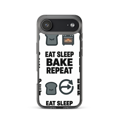 Eat Sleep Bake Repeat Clear Case for iPhone® iPhone 17 Air Bags & Accessories > Phone Cases ZomaModa