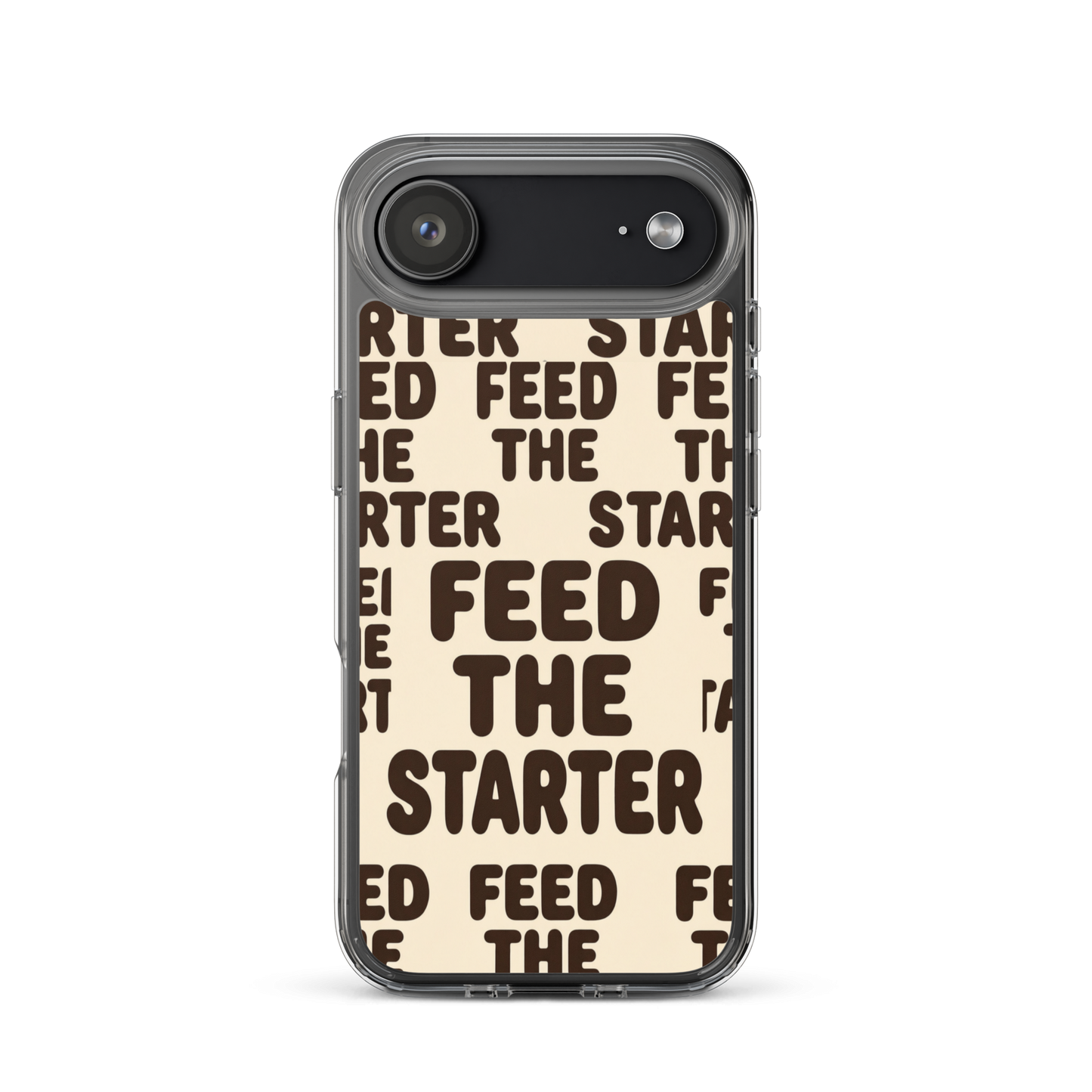 Feed the Starter Repeating Text Clear Case for iPhone® iPhone 17 Air Bags & Accessories > Phone Cases ZomaModa