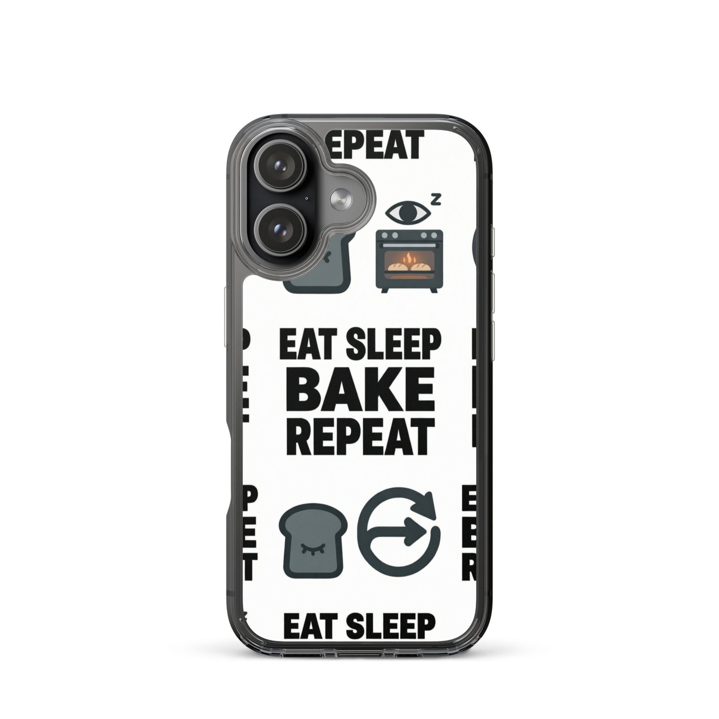 Eat Sleep Bake Repeat Clear Case for iPhone® iPhone 17 Bags & Accessories > Phone Cases ZomaModa