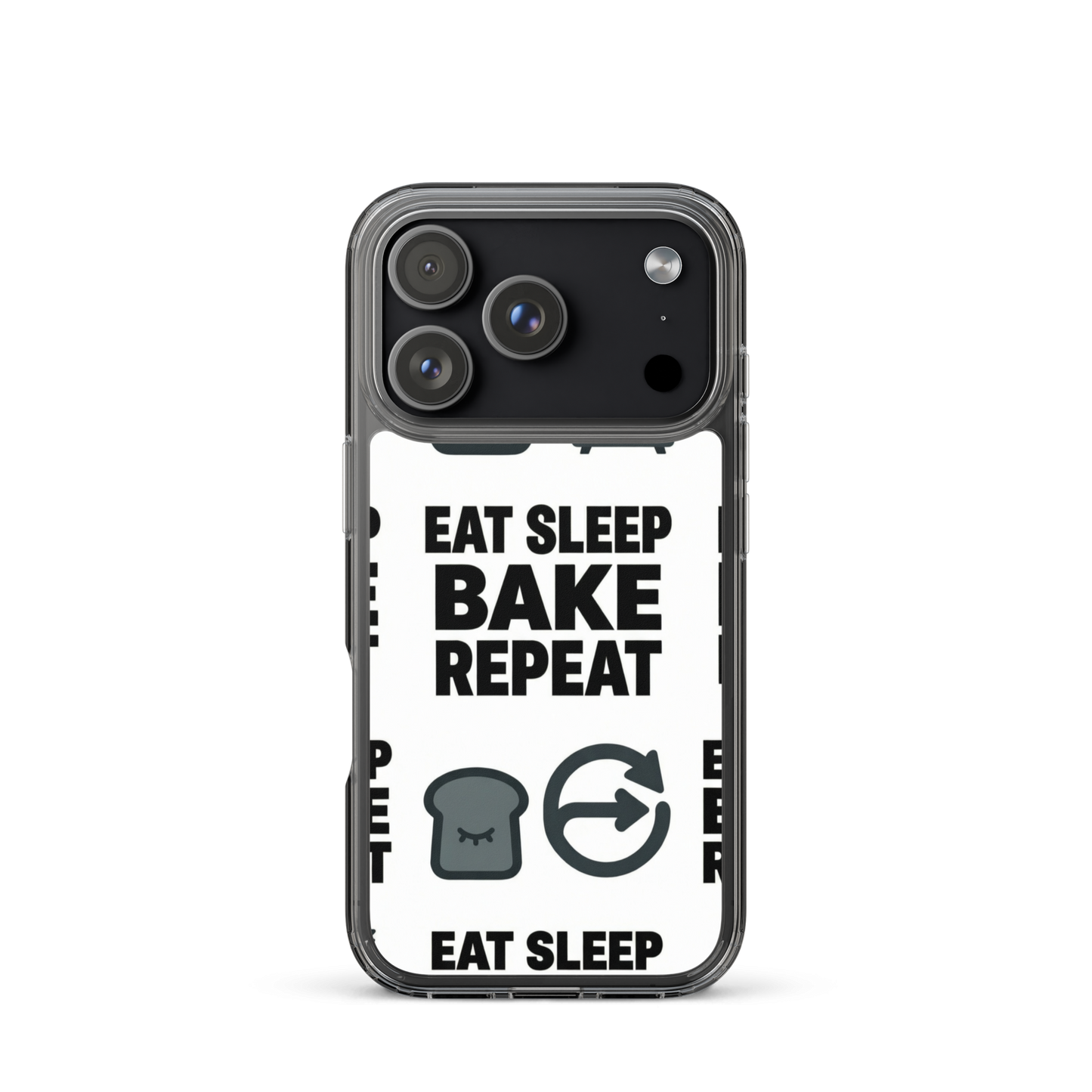 Eat Sleep Bake Repeat Clear Case for iPhone® iPhone 17 Pro Bags & Accessories > Phone Cases ZomaModa