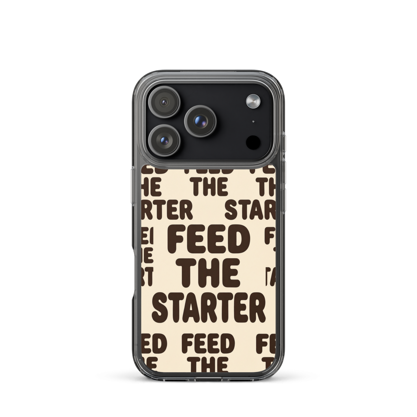 Feed the Starter Repeating Text Clear Case for iPhone® iPhone 17 Pro Bags & Accessories > Phone Cases ZomaModa