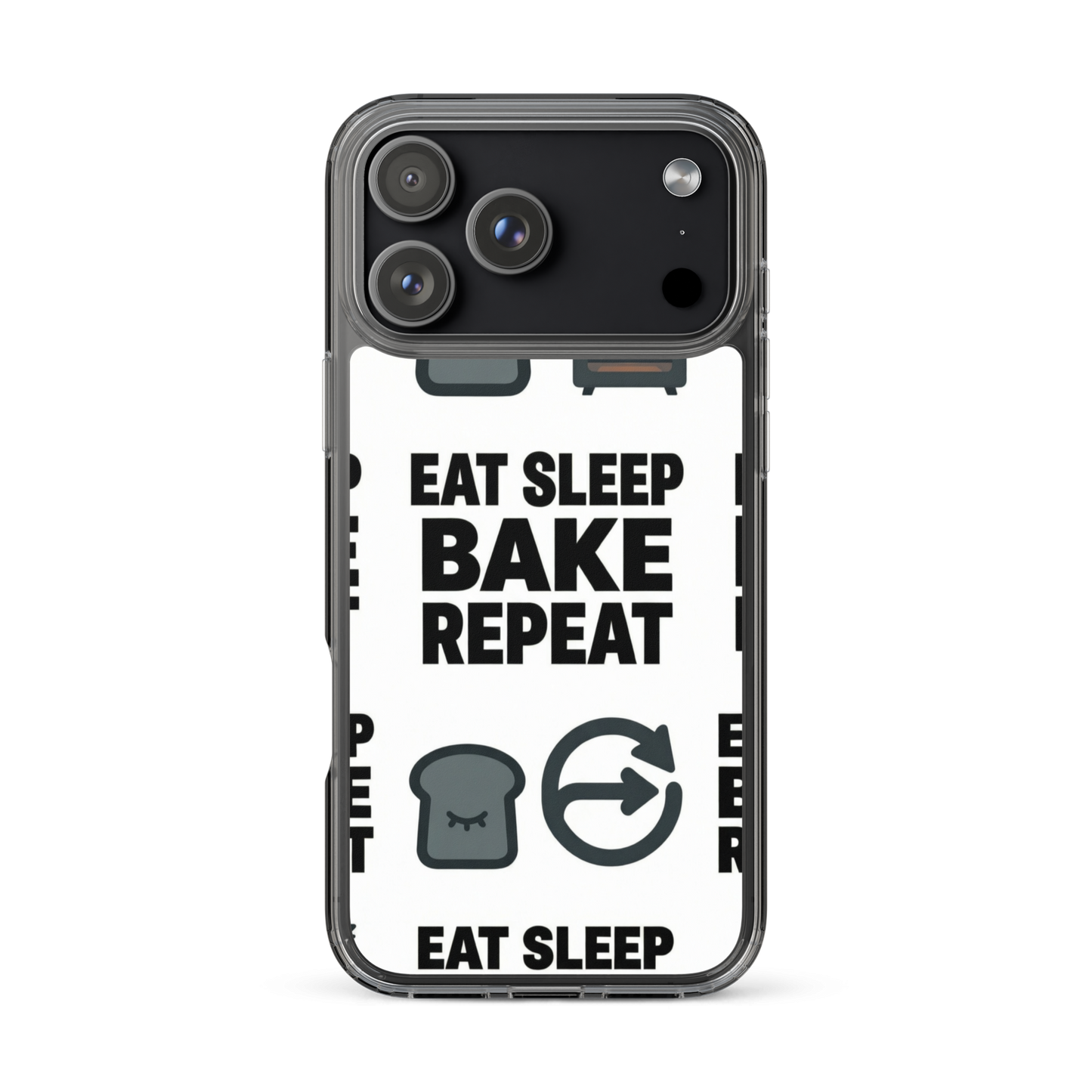 Eat Sleep Bake Repeat Clear Case for iPhone® iPhone 17 Pro Max Bags & Accessories > Phone Cases ZomaModa