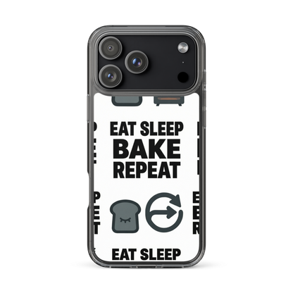 Eat Sleep Bake Repeat Clear Case for iPhone® iPhone 17 Pro Max Bags & Accessories > Phone Cases ZomaModa