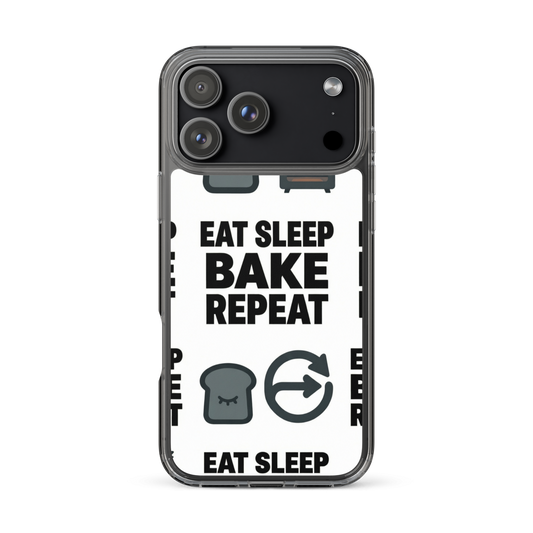 Eat Sleep Bake Repeat Clear Case for iPhone® iPhone 17 Pro Max Bags & Accessories > Phone Cases ZomaModa