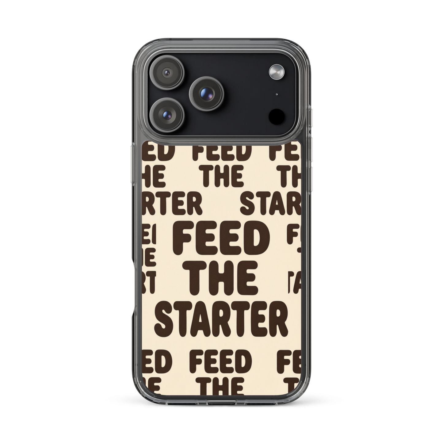 Feed the Starter Repeating Text Clear Case for iPhone® iPhone 17 Pro Max Bags & Accessories > Phone Cases ZomaModa