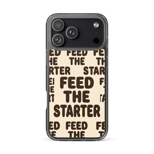 Feed the Starter Repeating Text Clear Case for iPhone® iPhone 17 Pro Max Bags & Accessories > Phone Cases ZomaModa