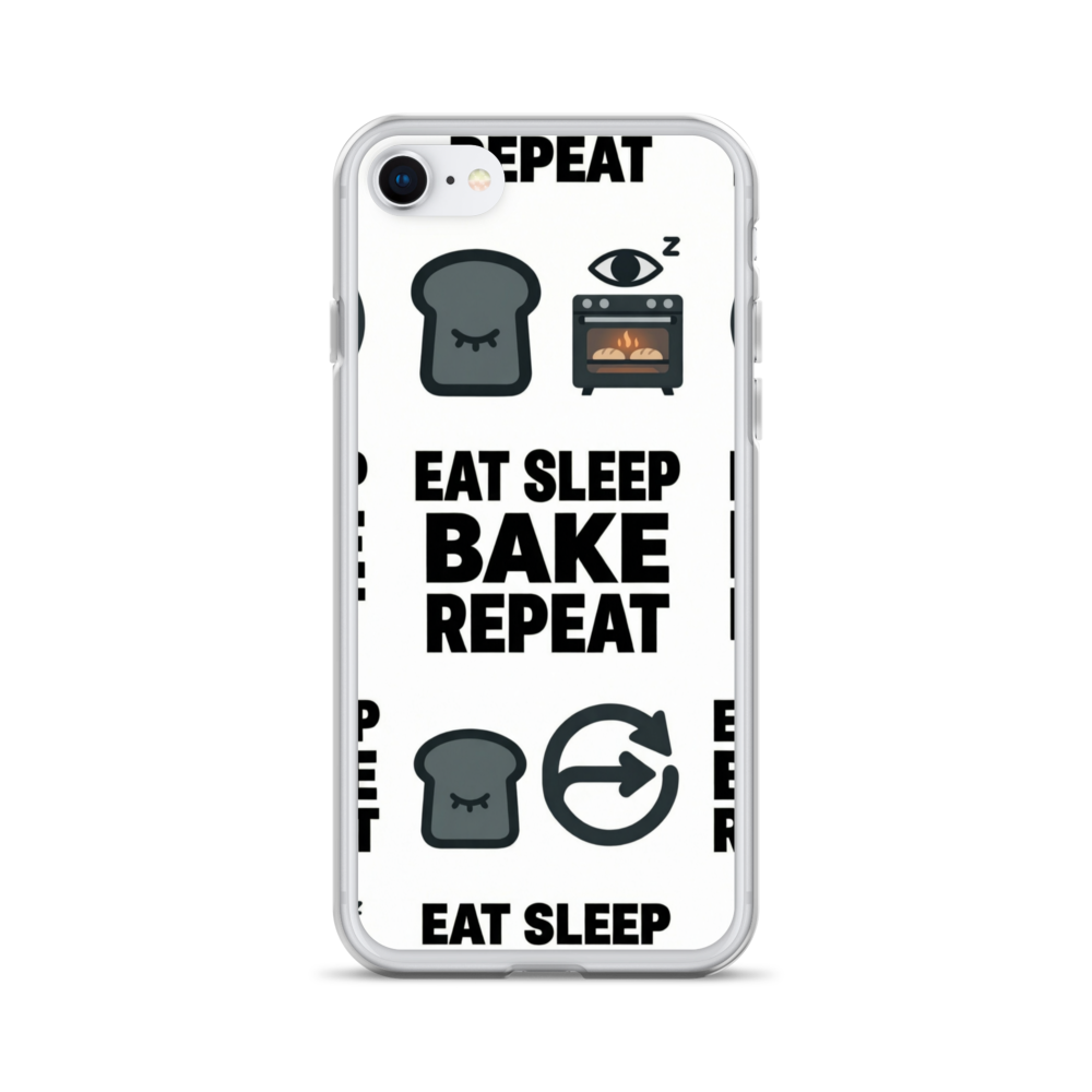 Eat Sleep Bake Repeat Clear Case for iPhone® iPhone 7 8 Bags & Accessories > Phone Cases ZomaModa