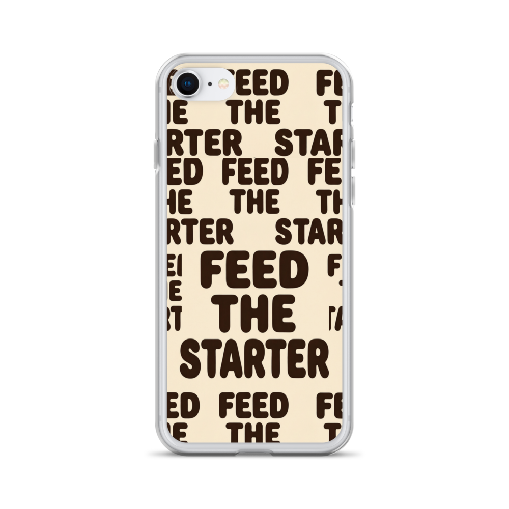 Feed the Starter Repeating Text Clear Case for iPhone® iPhone 7 8 Bags & Accessories > Phone Cases ZomaModa