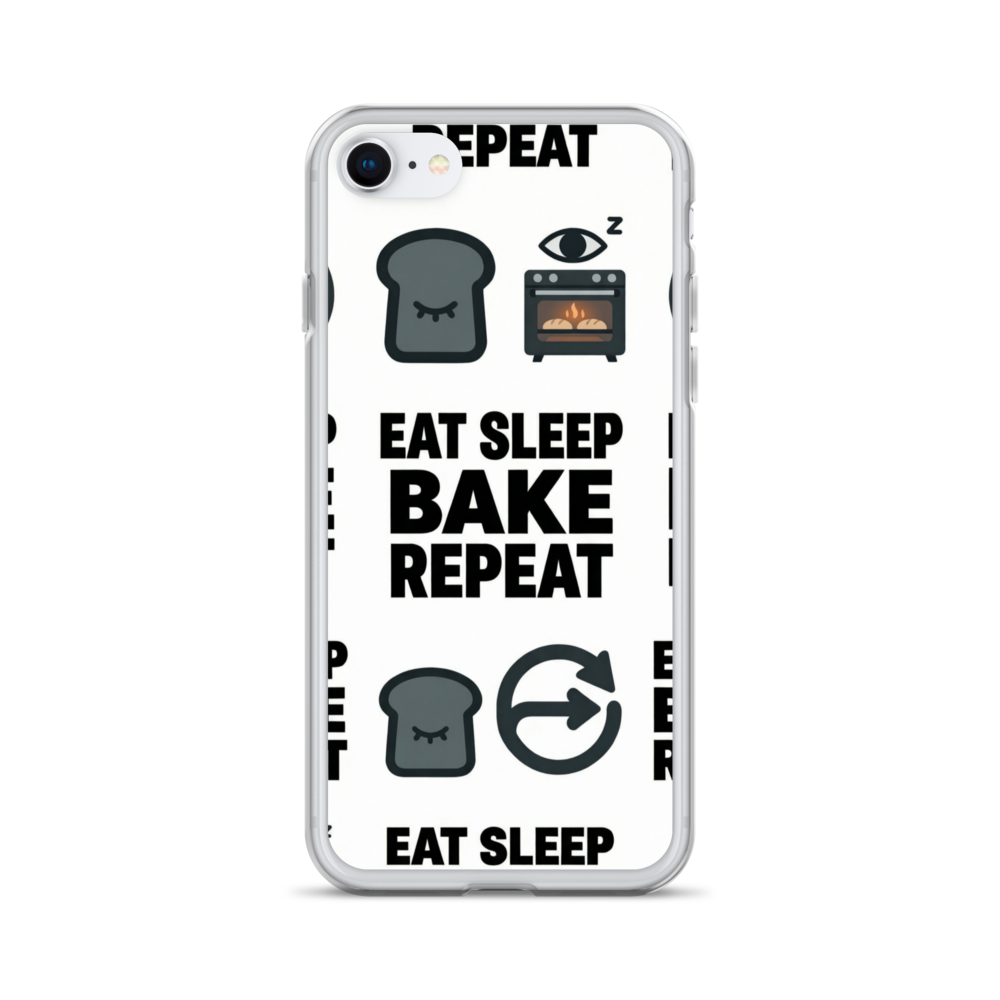 Eat Sleep Bake Repeat Clear Case for iPhone® iPhone SE Bags & Accessories > Phone Cases ZomaModa