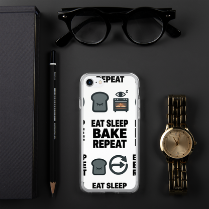 Eat Sleep Bake Repeat Clear Case for iPhone® Bags & Accessories > Phone Cases ZomaModa