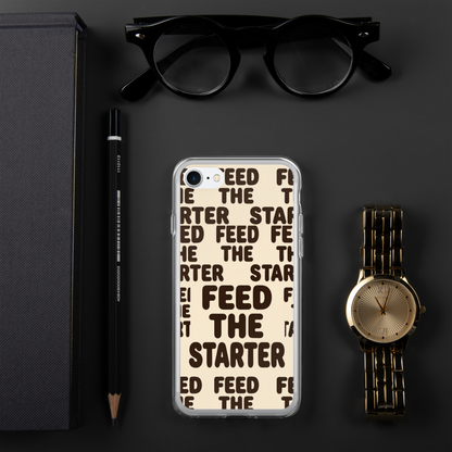 Feed the Starter Repeating Text Clear Case for iPhone® Bags & Accessories > Phone Cases ZomaModa