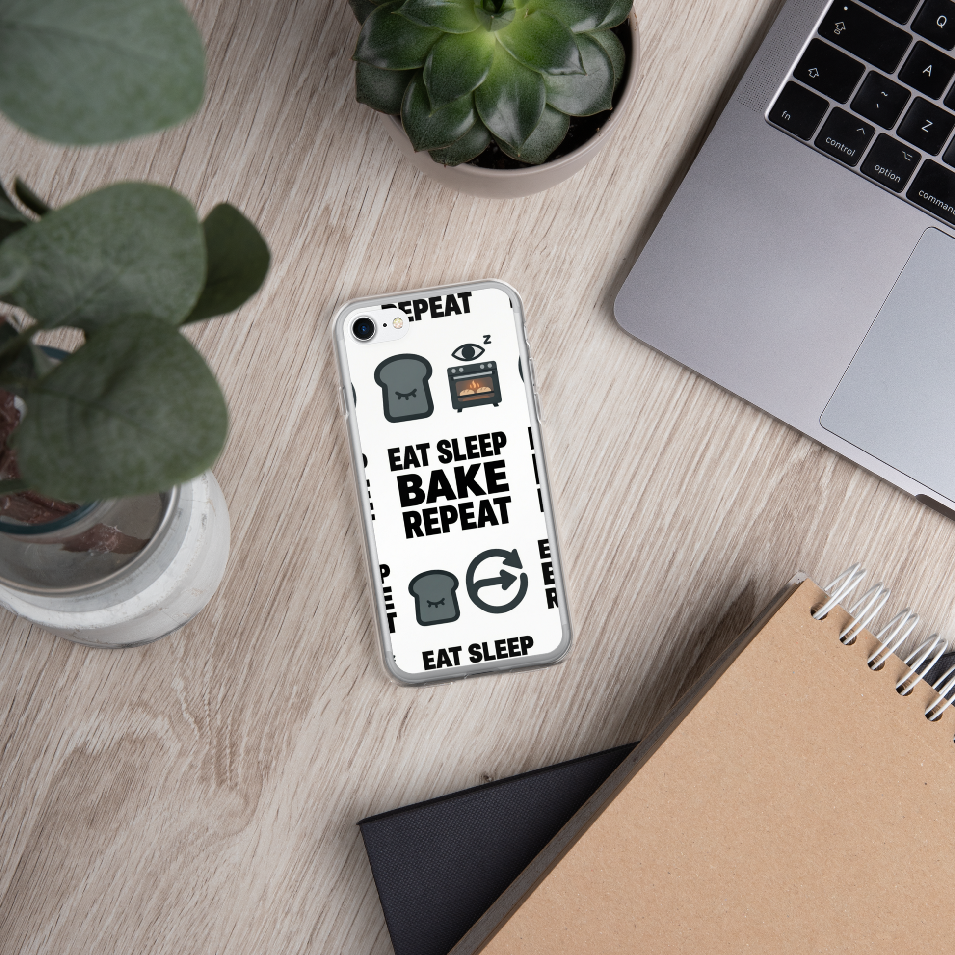 Eat Sleep Bake Repeat Clear Case for iPhone® Bags & Accessories > Phone Cases ZomaModa
