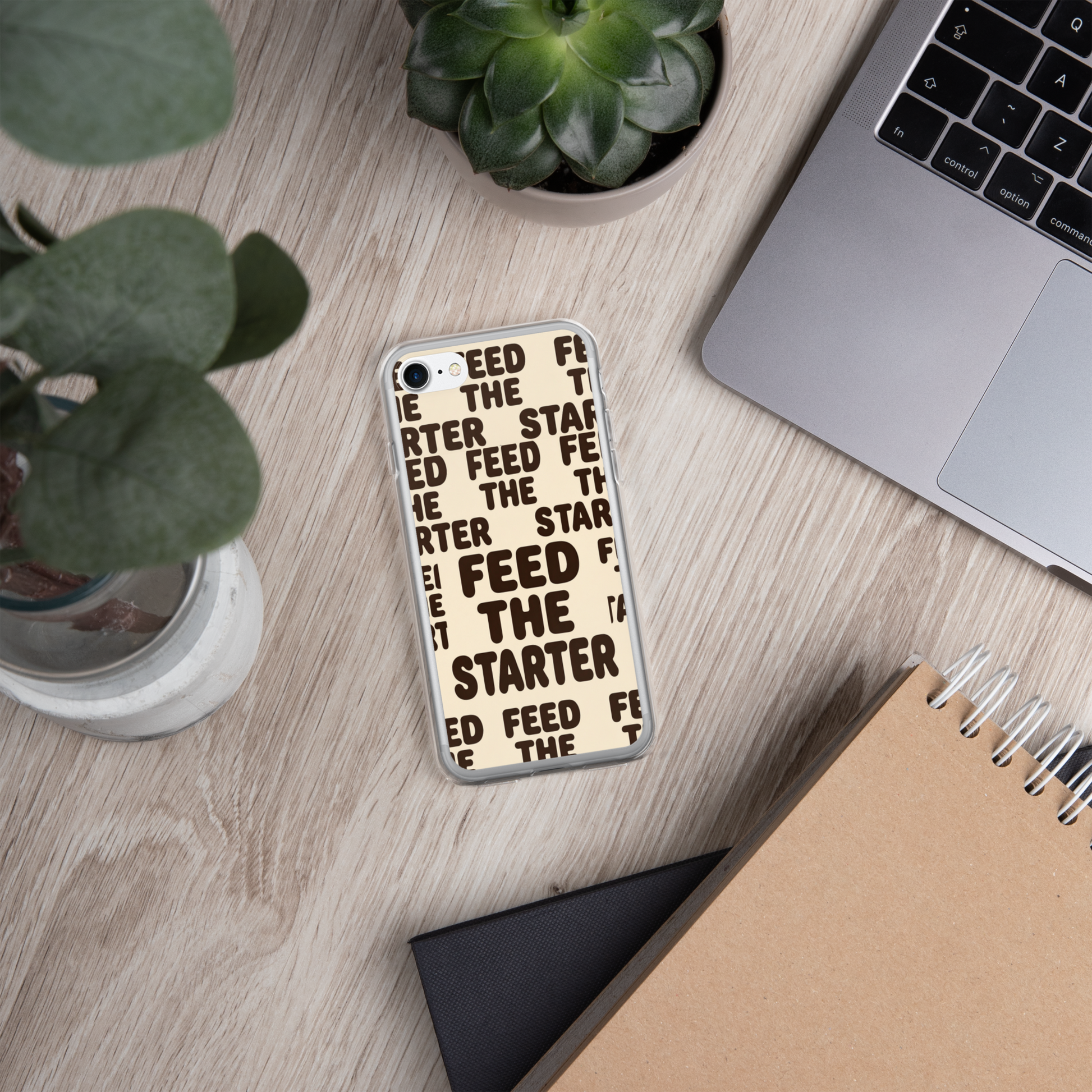 Feed the Starter Repeating Text Clear Case for iPhone® Bags & Accessories > Phone Cases ZomaModa