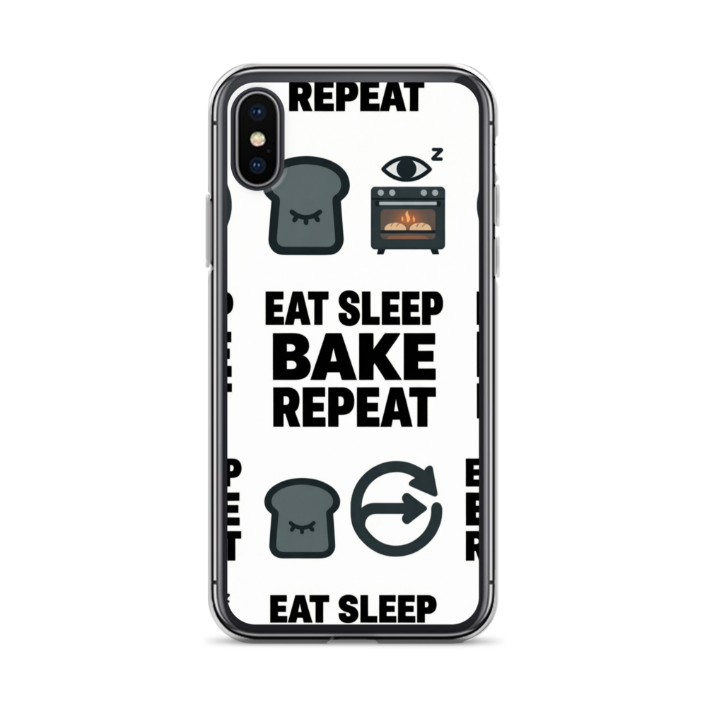 Eat Sleep Bake Repeat Clear Case for iPhone® iPhone X XS Bags & Accessories > Phone Cases ZomaModa