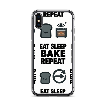 Eat Sleep Bake Repeat Clear Case for iPhone® iPhone X XS Bags & Accessories > Phone Cases ZomaModa