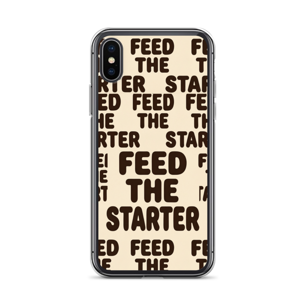 Feed the Starter Repeating Text Clear Case for iPhone® iPhone X XS Bags & Accessories > Phone Cases ZomaModa