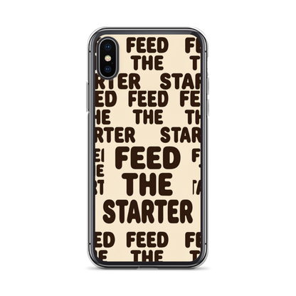 Feed the Starter Repeating Text Clear Case for iPhone® iPhone X XS Bags & Accessories > Phone Cases ZomaModa