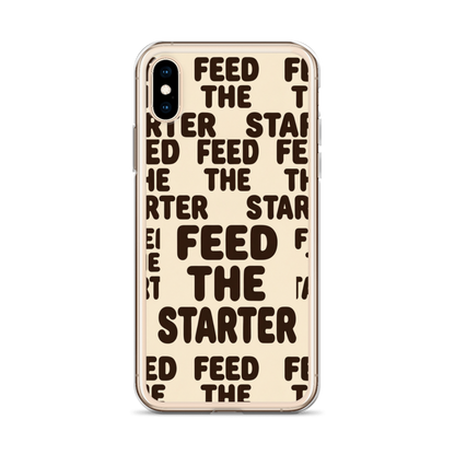 Feed the Starter Repeating Text Clear Case for iPhone® Bags & Accessories > Phone Cases ZomaModa