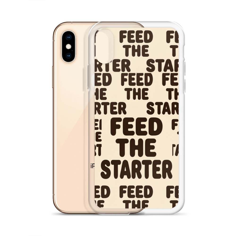 Feed the Starter Repeating Text Clear Case for iPhone® Bags & Accessories > Phone Cases ZomaModa