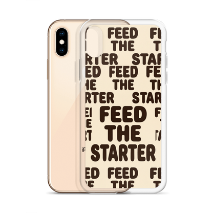 Feed the Starter Repeating Text Clear Case for iPhone® Bags & Accessories > Phone Cases ZomaModa