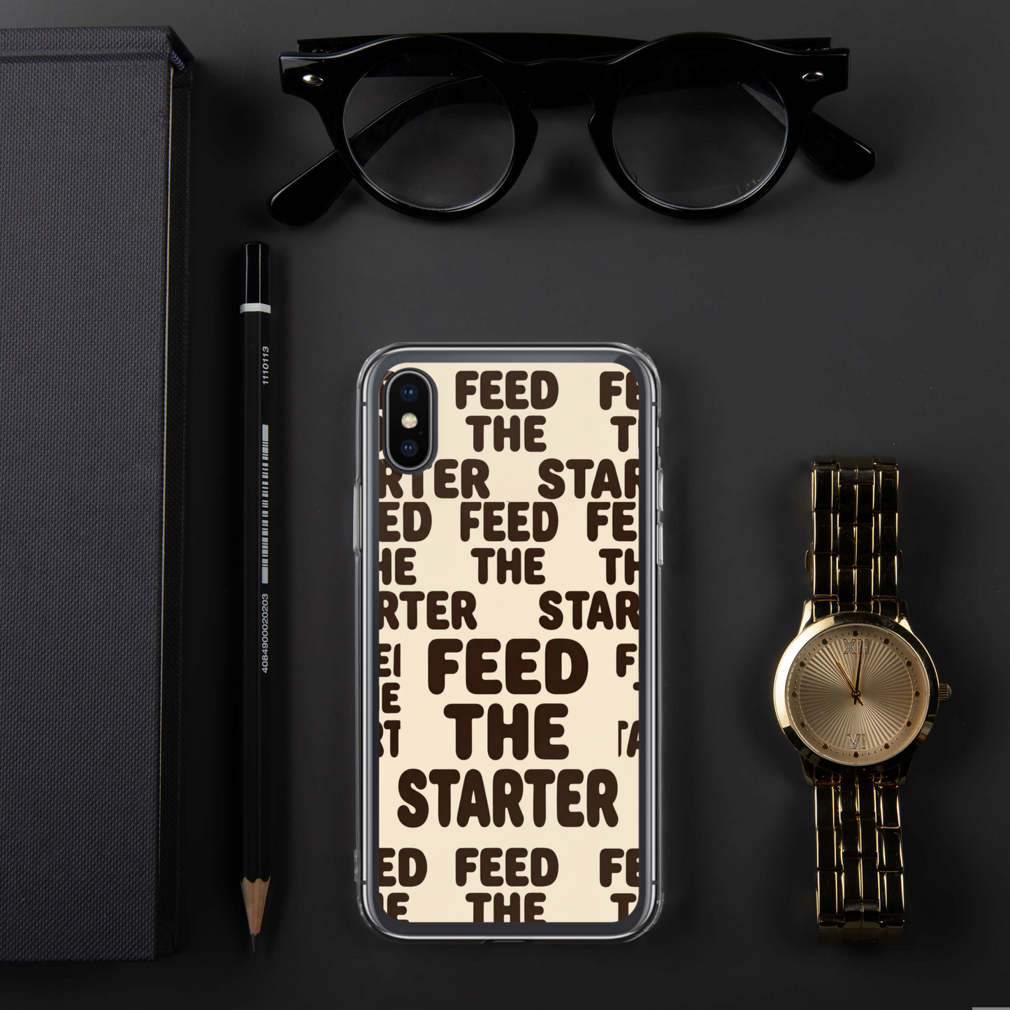 Feed the Starter Repeating Text Clear Case for iPhone® Bags & Accessories > Phone Cases ZomaModa
