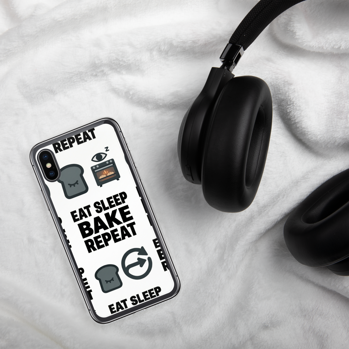 Eat Sleep Bake Repeat Clear Case for iPhone® Bags & Accessories > Phone Cases ZomaModa