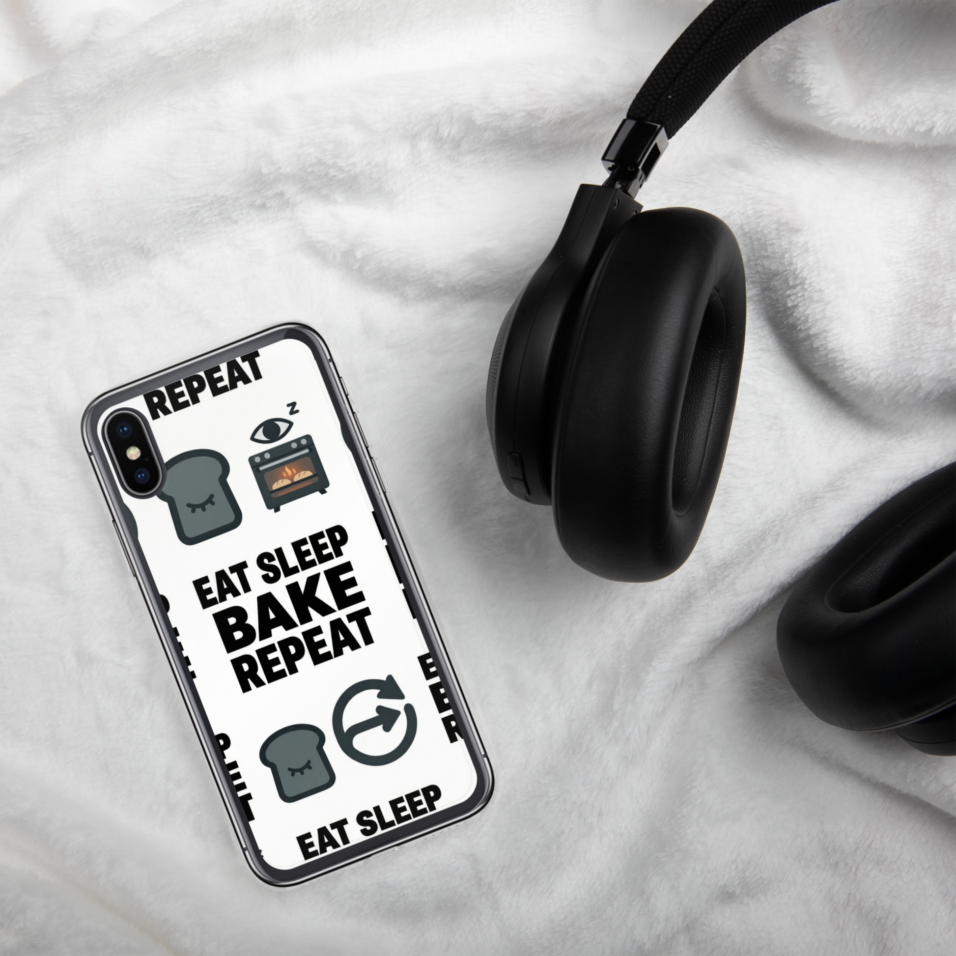 Eat Sleep Bake Repeat Clear Case for iPhone® Bags & Accessories > Phone Cases ZomaModa
