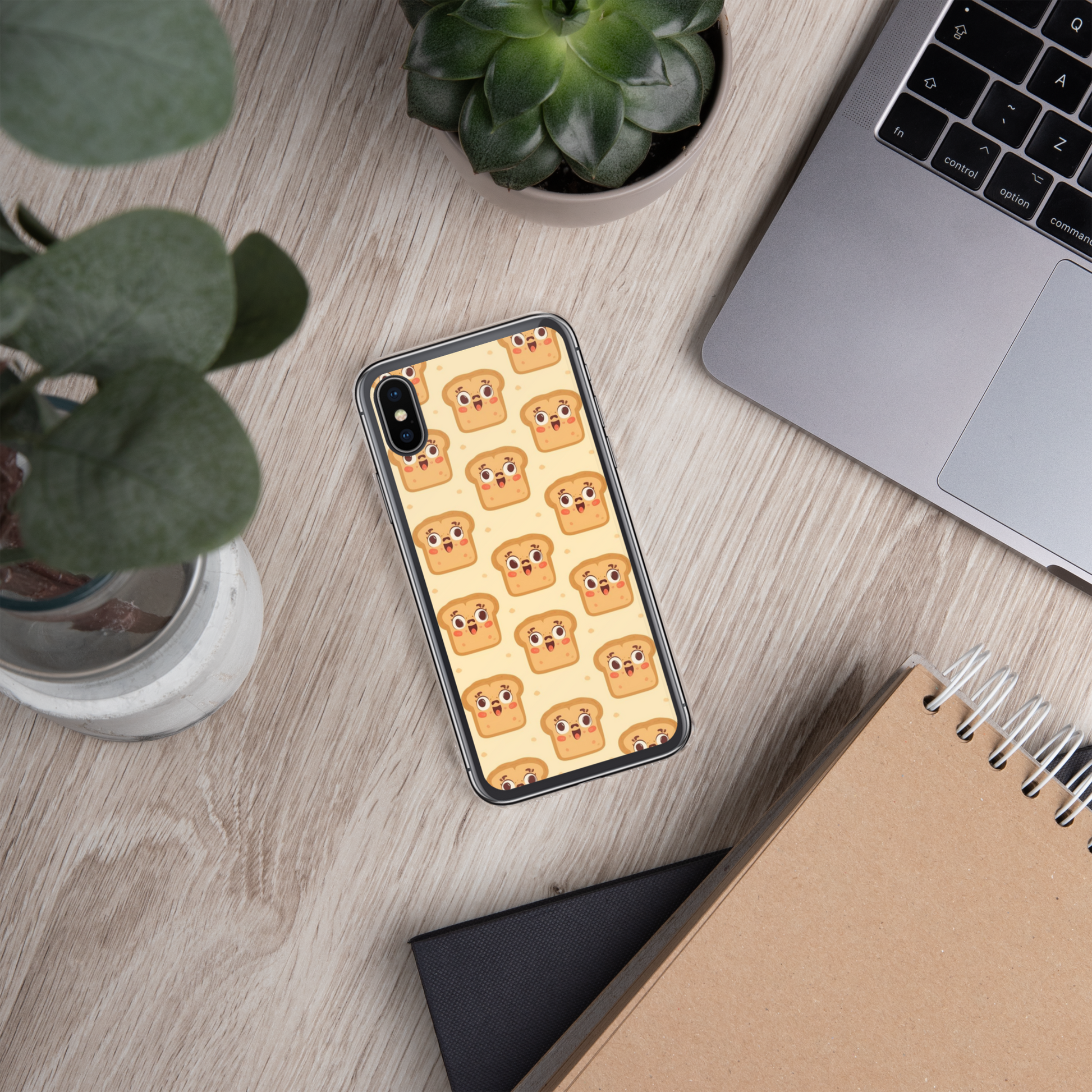 Funny Bread Faces Clear Case for iPhone® Bags & Accessories > Phone Cases ZomaModa