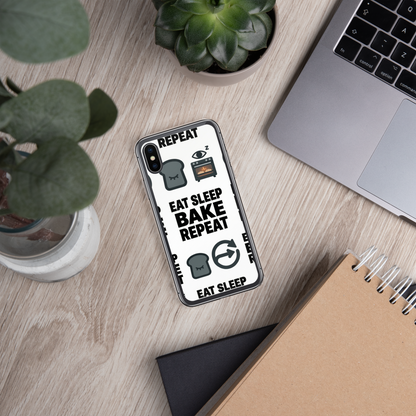 Eat Sleep Bake Repeat Clear Case for iPhone® Bags & Accessories > Phone Cases ZomaModa