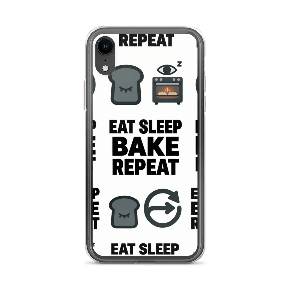 Eat Sleep Bake Repeat Clear Case for iPhone® iPhone XR Bags & Accessories > Phone Cases ZomaModa