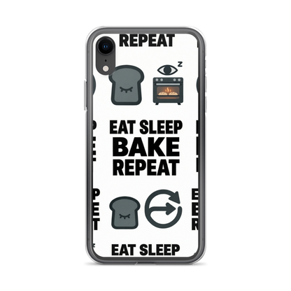 Eat Sleep Bake Repeat Clear Case for iPhone® iPhone XR Bags & Accessories > Phone Cases ZomaModa