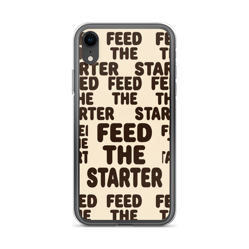 Feed the Starter Repeating Text Clear Case for iPhone® iPhone XR Bags & Accessories > Phone Cases ZomaModa