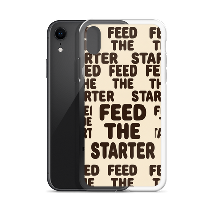Feed the Starter Repeating Text Clear Case for iPhone® Bags & Accessories > Phone Cases ZomaModa