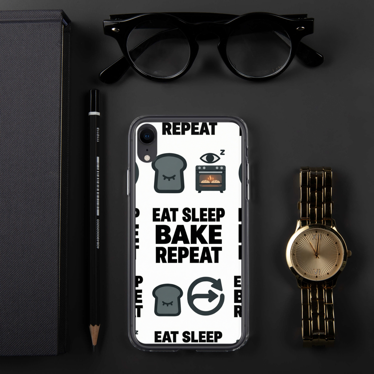 Eat Sleep Bake Repeat Clear Case for iPhone® Bags & Accessories > Phone Cases ZomaModa