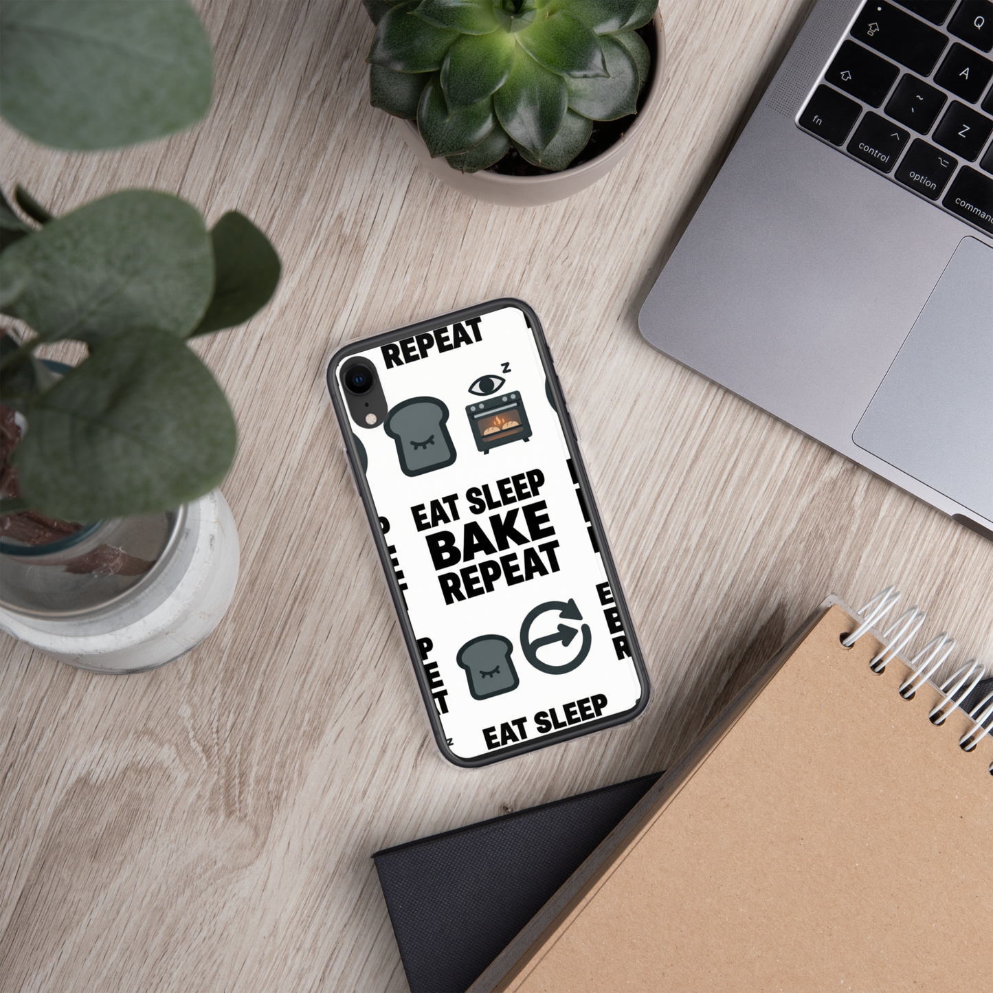 Eat Sleep Bake Repeat Clear Case for iPhone® Bags & Accessories > Phone Cases ZomaModa
