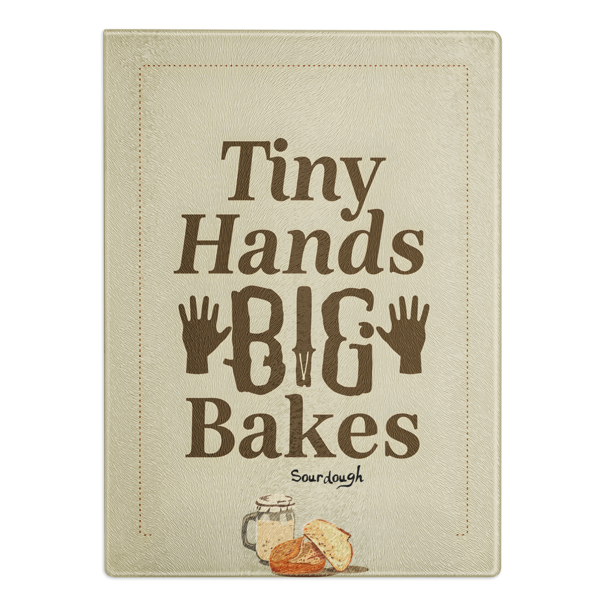 Tiny Hands, Big Bakes Glass Cutting Board Default Title Kitchen & Baking Gear > Cutting Boards ZomaModa