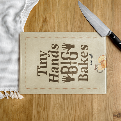 Tiny Hands, Big Bakes Glass Cutting Board Kitchen & Baking Gear > Cutting Boards ZomaModa