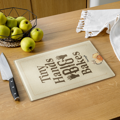 Tiny Hands, Big Bakes Glass Cutting Board Kitchen & Baking Gear > Cutting Boards ZomaModa
