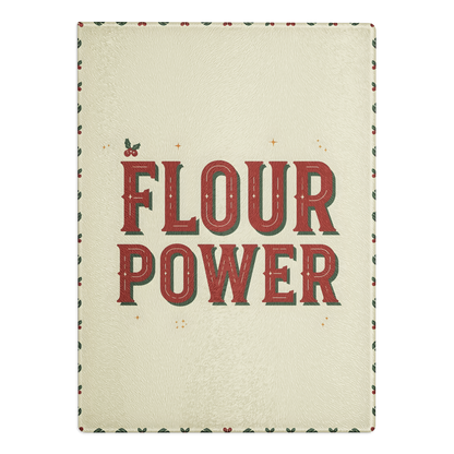 Flour Power Holiday Edition Glass Cutting Board Default Title Kitchen & Baking Gear > Cutting Boards ZomaModa