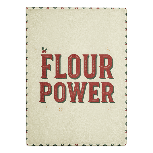 Flour Power Holiday Edition Glass Cutting Board Default Title Kitchen & Baking Gear > Cutting Boards ZomaModa