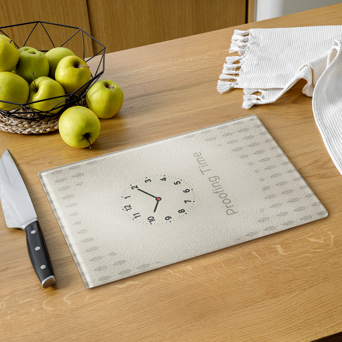 Proofing Time Glass Cutting Board Kitchen & Baking Gear > Cutting Boards ZomaModa