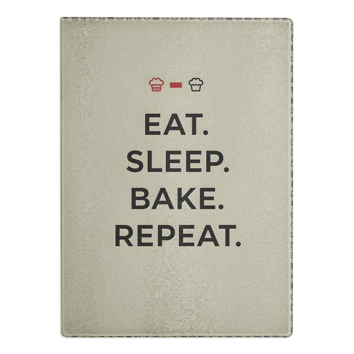 Eat, Sleep, Bake, Repeat Glass Cutting Board Default Title Kitchen & Baking Gear > Cutting Boards ZomaModa