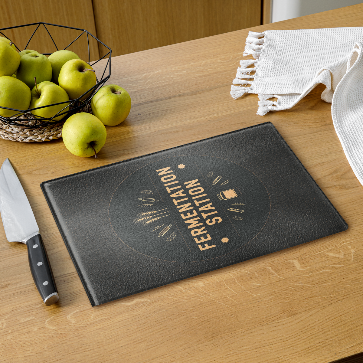 Fermentation Station Glass Cutting Board Kitchen & Baking Gear > Cutting Boards ZomaModa
